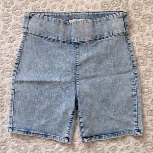 Madden Girl Denim-Look Biker Shorts